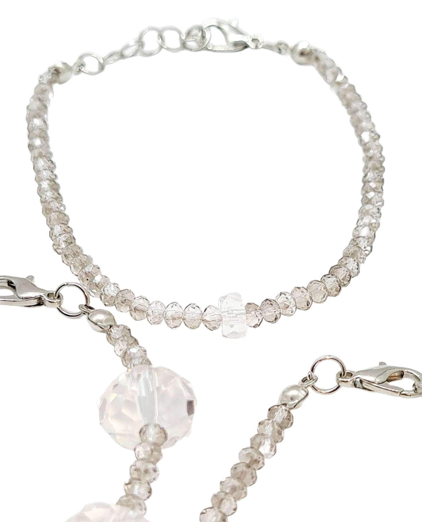 Crystal Bracelet Trio. Option 3 available; the small centre crystal.