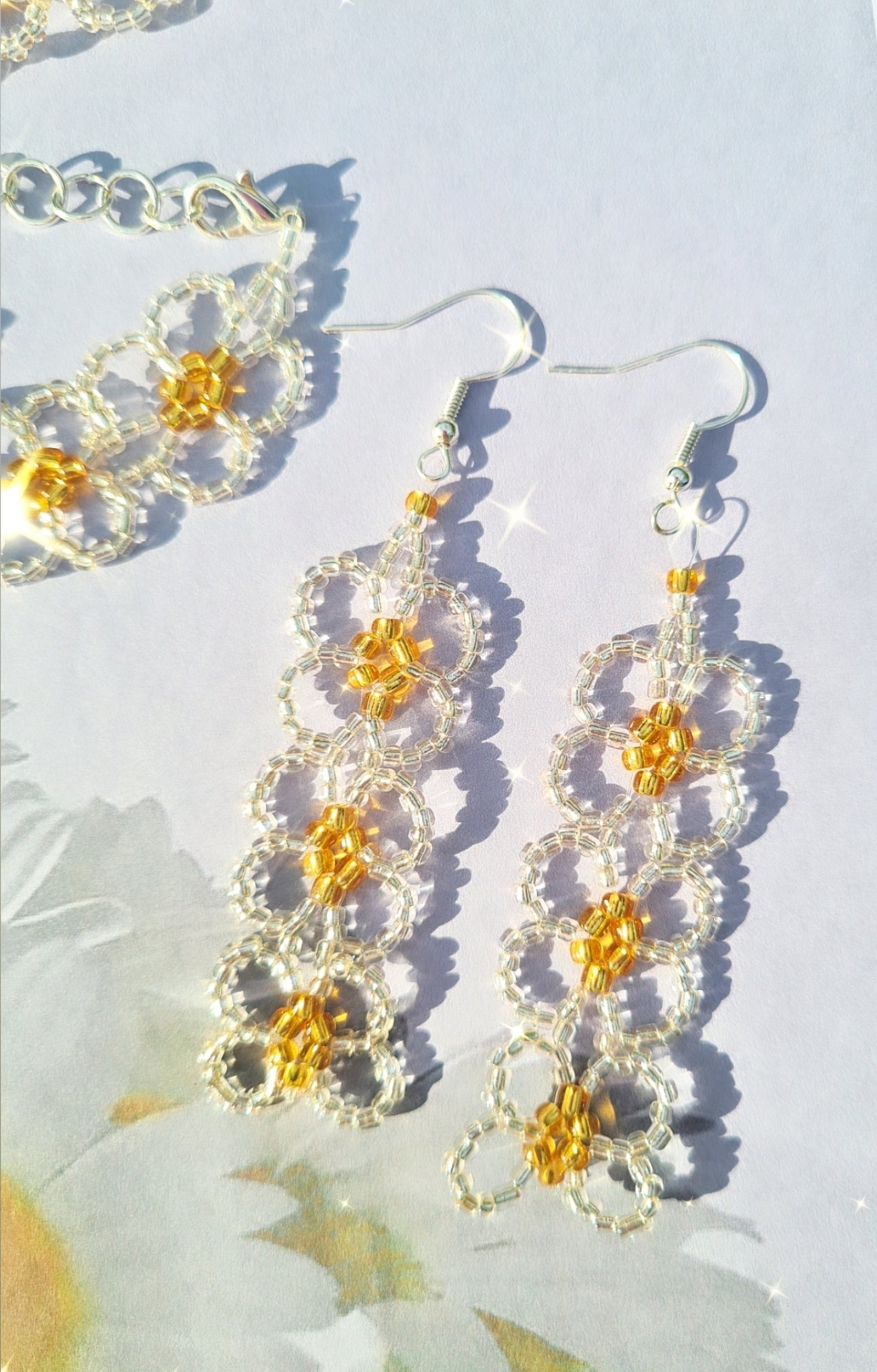 White Daisy Chain Earrings